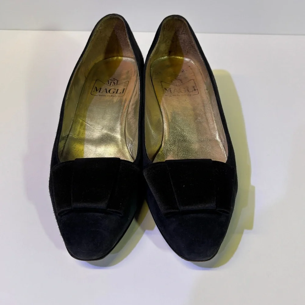 Vintage Magli Black Women's Shoes with Bow Detail